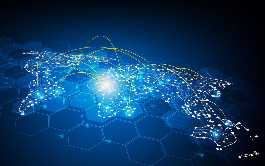 abstract global traffic design communication transport networkin