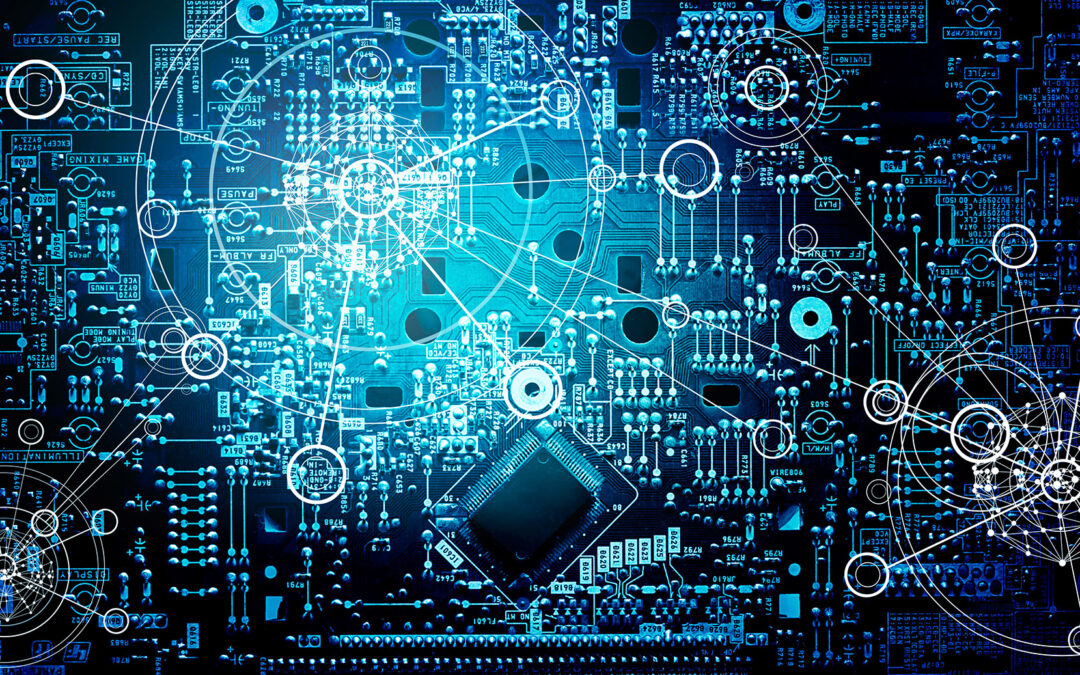 Electronic circuit network grunge background